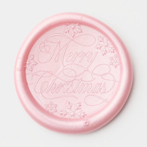 Elegant Snowflakes  Swirly Merry Christmas Wax Seal Sticker