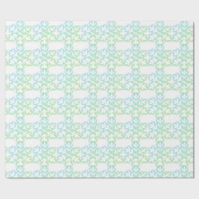 Elegant snowflakes teal green pattern wrapping paper (Seam)
