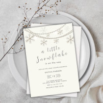 Elegant Snowflakes Winter Baby Shower Invitation