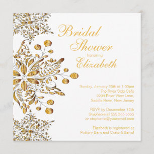 Elegant Snowflakes Winter Bridal Shower Invite