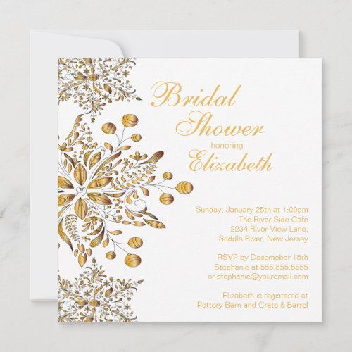Elegant Snowflakes Winter Bridal Shower Invite