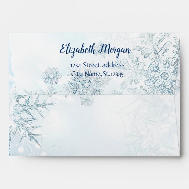 Elegant Snowflakes,Winter Envelope (Back (Top Flap))