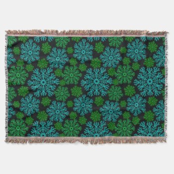 Elegant Snowflakes Winter Pattern Throw Blanket by DP_Holidays at Zazzle