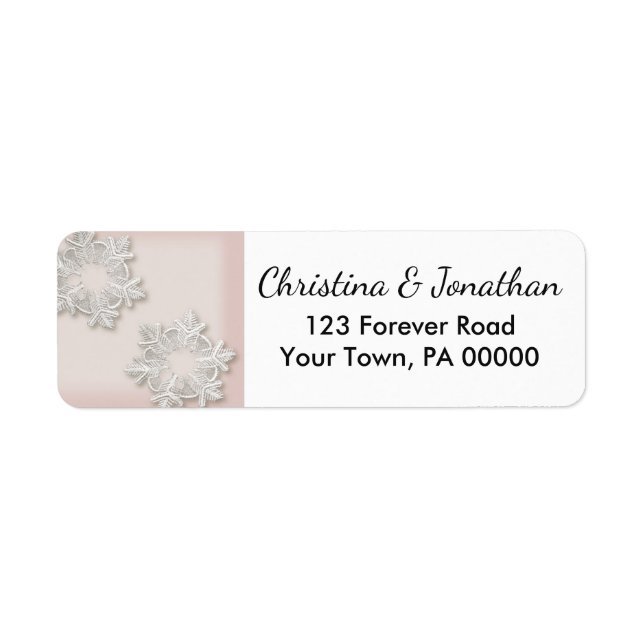 Elegant Snowflakes Winter Return Address Labels (Front)