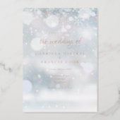 Elegant Snowflakes Winter Wedding Foil Invitation (Front)