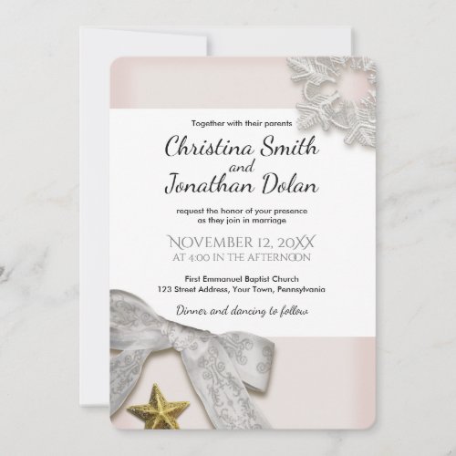 Elegant Snowflakes Winter Wedding Invitation