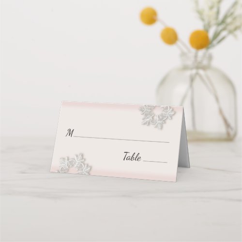 Elegant Snowflakes Winter Wedding Place Card