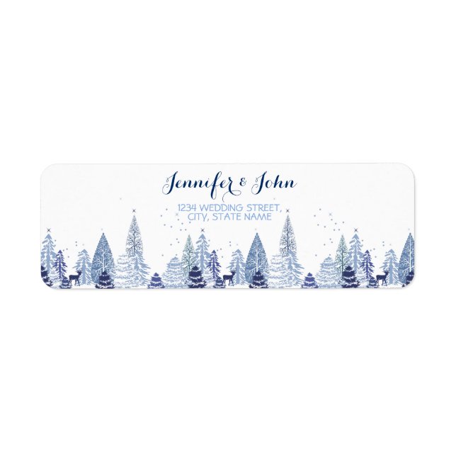 Elegant Snowflakes Winter Wedding Return Address Label (Front)