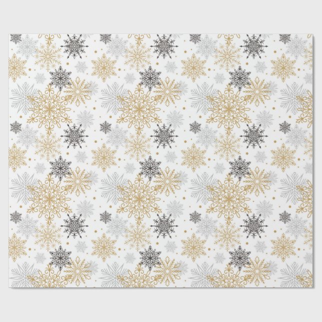 Elegant Snowflakes Wrapping Paper (Flat)
