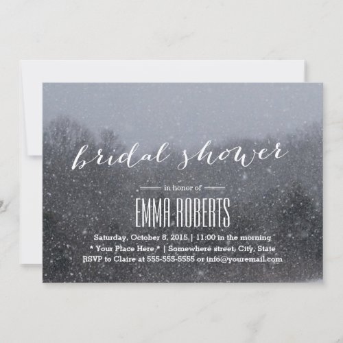 Elegant Snowing Winter Bridal Shower Invitations 5" X 7" Invitation Card
