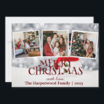 Elegant Snowman Joy Christmas Family Photo Collage Holiday Card<br><div class="desc">Elegant Snowman Joy Christmas Family Photo Collage</div>