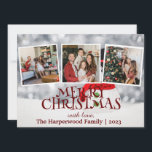 Elegant Snowman Joy Christmas Family Photo Collage Holiday Card<br><div class="desc">Elegant Snowman Joy Christmas Family Photo Collage</div>
