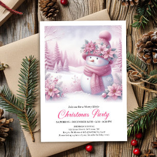 Elegant Snowy Forest Kids Editable Christmas Invitation