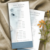 Elegant Soft Aqua Blue Gold Beachy Service Price Rack Card