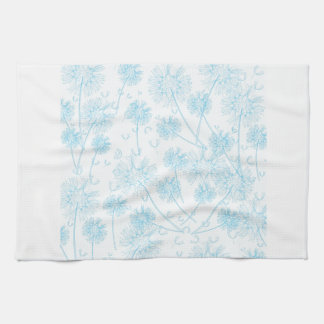 Elegant Soft Blue Dandelion Kitchen Towel