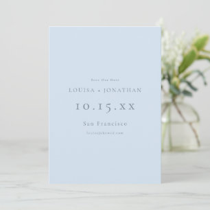 Elegant Soft Blue Formal Minimalist Wedding Save The Date
