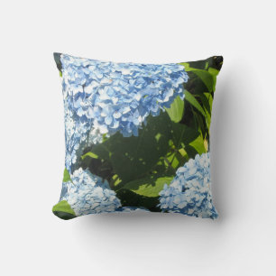 Elegant Soft Blue Hydrangeas Throw Pillow