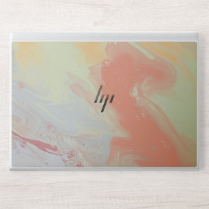 Elegant soft blush floral abstract marble HP laptop skin