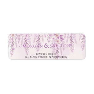 Elegant Soft Blush Lavender Floral Wedding Address Label