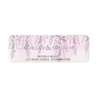 Elegant Soft Blush Lavender Floral Wedding Address Label