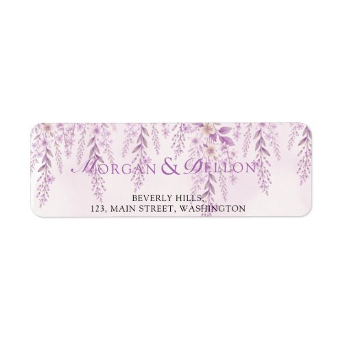 Elegant Soft Blush Lavender Floral Wedding Address Label
