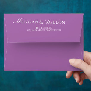 Elegant Soft Blush Lavender Floral Wedding Envelope