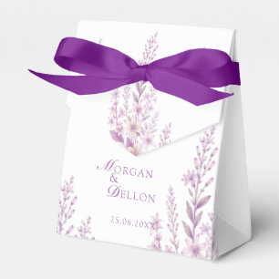 Elegant Soft Blush Lavender Floral Wedding  Favor Boxes