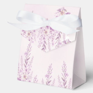 Elegant Soft Blush Lavender Floral Wedding Favor Boxes