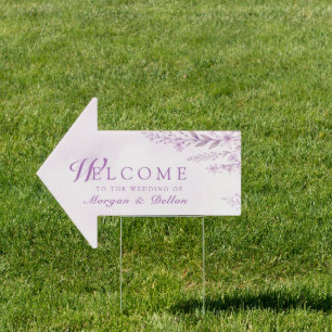 Elegant Soft Blush Lavender Floral Wedding Sign