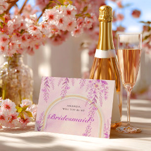 Elegant Soft Blush Lavender Wedding Bridesmaid  Postcard
