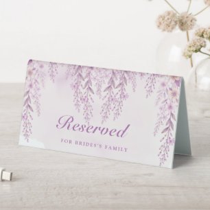Elegant Soft Blush Lavender Wedding Reserved Table Tent