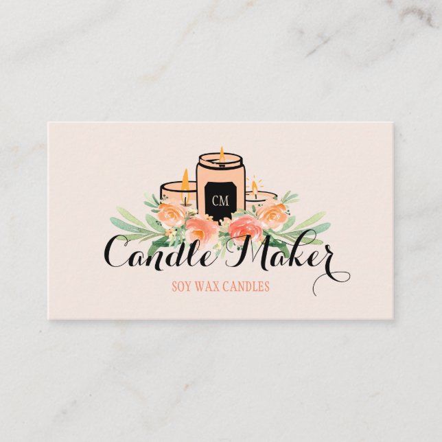 Elegant Soft Candle Soy Wax Homemade Business Card (Front)