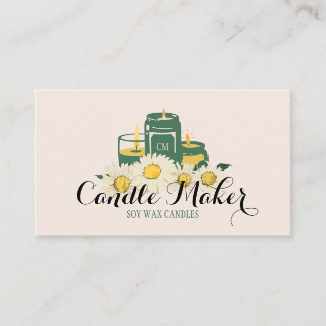 Elegant Soft Candle Soy Wax Homemade daisy Business Card