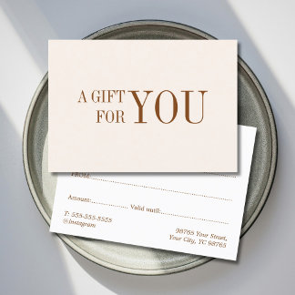 Elegant Soft Cream Warm Espresso Beauty Salon Discount Card
