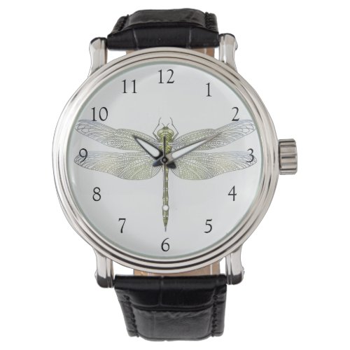 Elegant soft Dragonfly line drawing  Watch