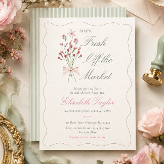 Elegant soft Fresh off the market bridal shower Invitation