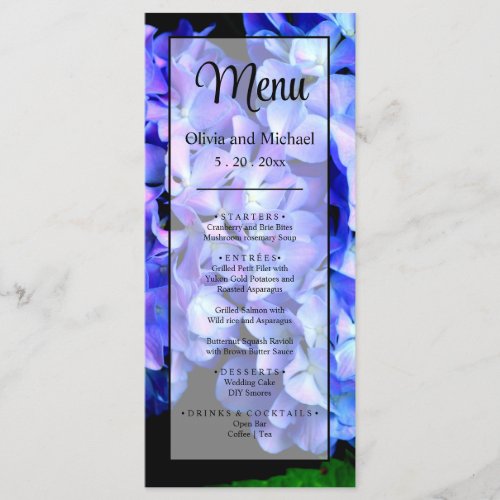 elegant soft light purple floral menu