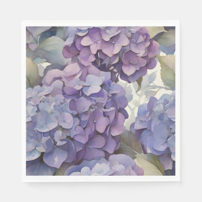elegant soft light purple floral napkins (Front)