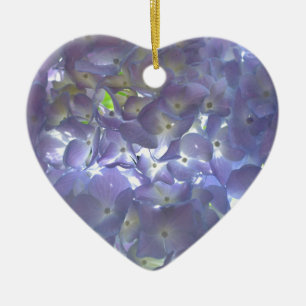 Elegant soft light purple floral purple hydrangeas ceramic ornament