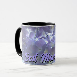 Elegant soft light purple floral purple hydrangeas mug