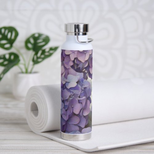 elegant soft light purple floral water bottle