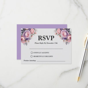 Elegant soft pastel Floral - Customizable RSVP Card