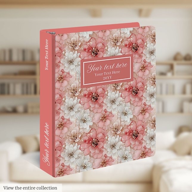 Elegant Soft Pastel Pink and Gold Wedding Keepsake 3 Ring Binder (Elegant Soft Pastel Pink and Gold Wedding Keepsake)