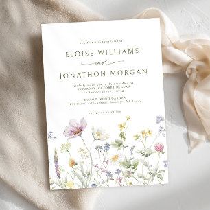 Elegant Soft Pastel Wildflower Botanical Wedding   Invitation