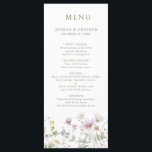 Elegant Soft Pastel Wildflower Botanical Wedding Menu<br><div class="desc">Elegant  wedding menu featuring a beautiful watercolor wildflower frame in soft pastels. Perfect for a romantic,  nature-inspired celebration or garden-themed wedding. For customization or additional products featuring this design,  please feel free to contact me.</div>