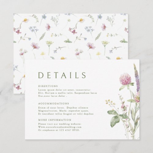 Elegant Soft Pastel Wildflower Wedding Details