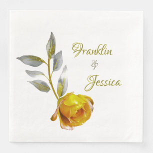 Elegant soft peace rose green & gold oval Wedding Paper Dinner Napkins