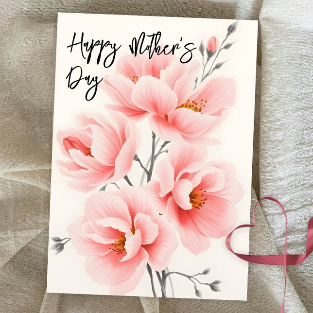 Elegant Soft Pink Blossoms Mother's Day Holiday Card (Creator Uploaded)