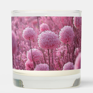 Elegant Soft Pink Botanical Floral Field Aesthetic Scented Candle