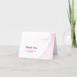 Elegant Soft Pink Bridal Dress Bridal Shower Thank You Card